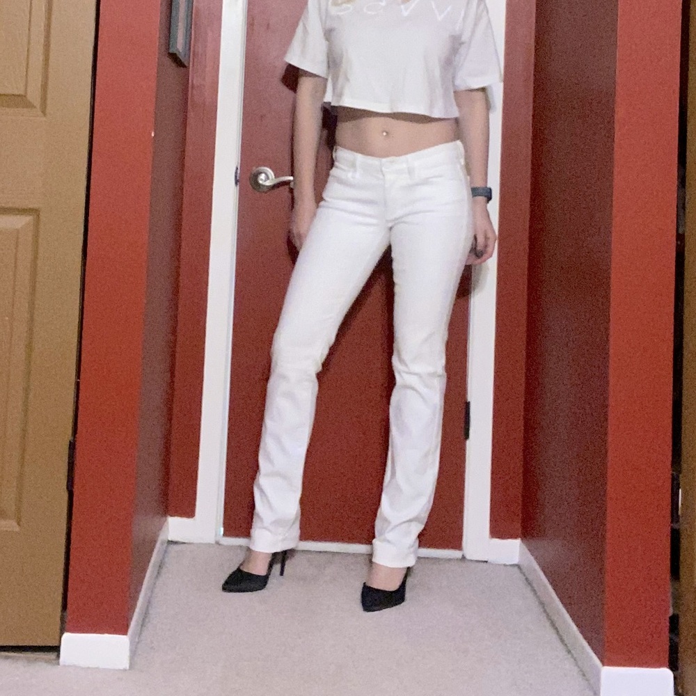 Seven for all mankind white regular skinny jeans